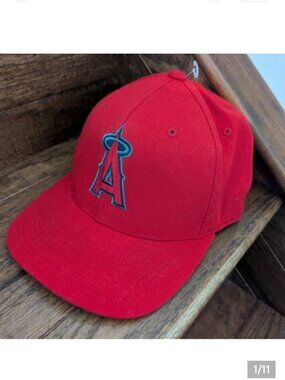 Los Angeles Angels Baseball Cap 110 Flex Fit MLB Red Strap back Hat OS